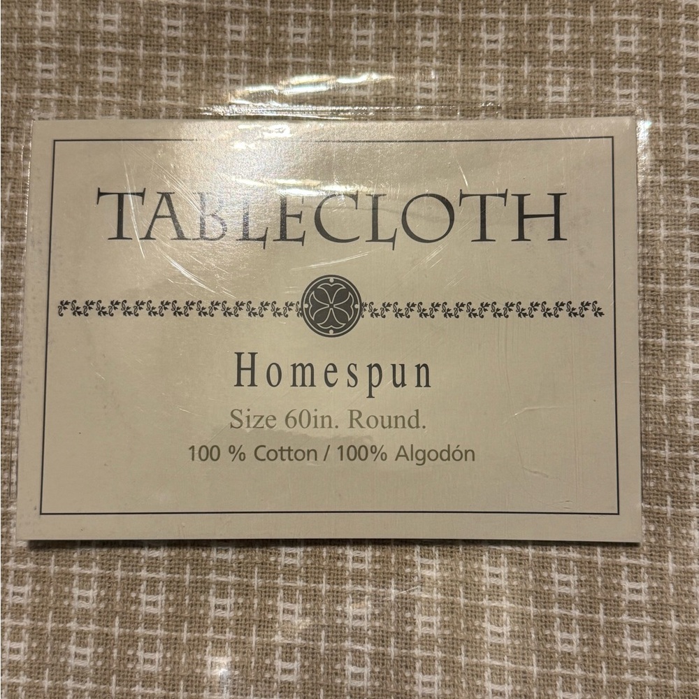 Homespun Tablecloth in Natural Color - Picture 2 of 4